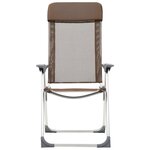 vidaXL Chaises de camping pliables lot de 2 Marron Aluminium