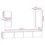 vidaXL Ensemble de meubles TV 5 Pièces Blanc Bois d'ingénierie