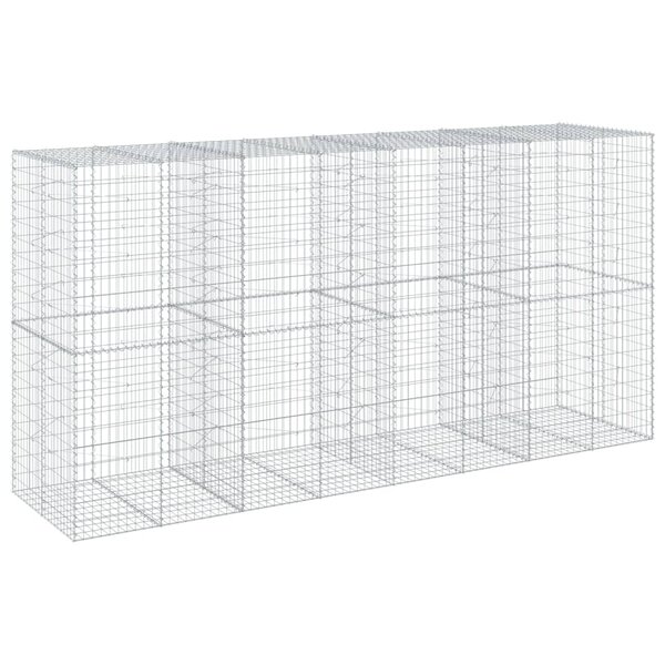 vidaXL Panier gabion avec couvercle 400x100x200 cm fer galvanisé