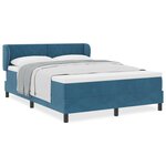 Lit à ressort vidaXL avec matelas bleu foncé 140x190 cm en velours