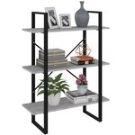vidaXL Bibliothèque gris béton 80x30x105 cm bois d'ingénierie