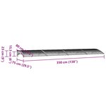 vidaXL Auvent de porte Noir 350x75 cm Polycarbonate
