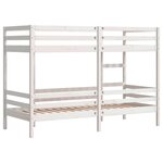 vidaXL Lit superposé Blanc 90x200 cm Bois de pin massif