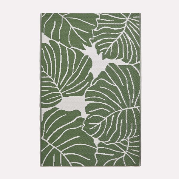 Tapis extérieur terrasse réversible - Tapis de jardin imperméable et résistant UV - Ada - Vert - 120x180 cm - HOMESCAPES