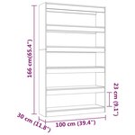 vidaXL Bibliothèque/Séparateur de pièce Blanc brillant 100x30x166 cm