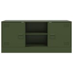 vidaXL Meuble TV vert olive 99x39x44 cm acier