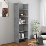 vidaXL Bibliothèque Gris béton 60x35x180 cm Bois d’ingénierie
