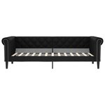 vidaXL Lit de jour avec gigogne et tiroirs noir 90x200 cm similicuir