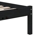 vidaXL Cadre de lit Noir Bois de pin massif 100x200 cm
