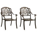 Ensemble de bistro jardin meuble extérieur terrasse 3 pièces aluminium coulé bronze 02_0013503