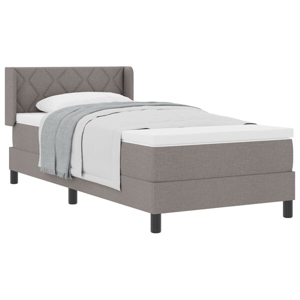Lit à ressorts vidaXL avec matelas taupe 100x200 cm en tissu