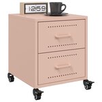 vidaXL Table de chevet rose 36x39x43 5 cm acier