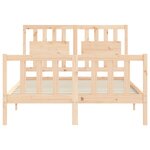 vidaXL Cadre de lit avec tête de lit 140x190 cm bois massif