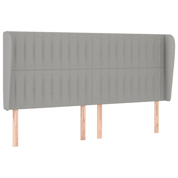 vidaXL Tête de lit avec oreilles Gris clair 183x23x118/128 cm Tissu