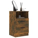 vidaXL Tables de chevet 2 Pièces Chêne fumé Bois d'ingénierie