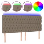 vidaXL Tête de lit à LED Taupe 180x7x118/128 cm Tissu