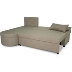 Canapé d'angle convertible réversible 3 places JEN - Tissu Beige - 196 x 88 x 159 cm