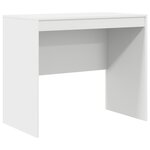 vidaXL Bureau avec rangement en bois d'ingénierie blanc