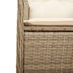 vidaXL Ensemble de bistro de jardin 7 Pièces coussins beige poly rotin