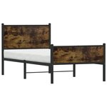 vidaXL Cadre de lit en métal sans matelas chêne fumé 90x190 cm