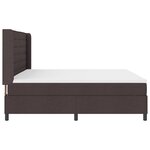 Lit box spring vidaXL avec matelas et LED Marron foncé 200x200 cm Tissu