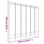 vidaXL Cloison de séparation 6 panneaux Blanc 240x220 cm Tissu