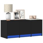 vidaXL Meuble TV avec LED noir 97x34x40 cm bois d'ingénierie