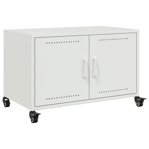 vidaXL Meuble TV blanc 68x39x43 5 cm acier laminé à froid