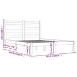 vidaXL Cadre de lit sans matelas marron miel bois massif 200x200 cm