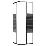 vidaXL Cabine de douche à rayures ESG 80x80x180 cm Noir