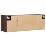 vidaXL Meuble TV mural avec lumières LED chêne marron 100x31x35 cm