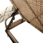 vidaXL Chaise longue avec auvent beige résine tressée