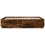 vidaXL Cadre de lit avec LED sans matelas chêne fumé 120x190 cm