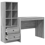 vidaXL Bureau avec rangement Gris Sonoma Bois reconstitué