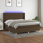 vidaXL Sommier à lattes de lit matelas et LED Marron foncé 180x200cm