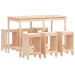 vidaXL Ensemble de bar de jardin 7 Pièces Bois de pin massif