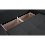 Canapé d'angle convertible réversible 5 places Indian - Tissu gris foncé - 289 x 94/188 x 88 cm