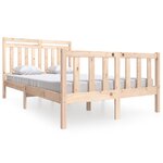 vidaXL Cadre de lit 135x190 cm Double Bois massif