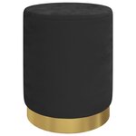 vidaXL Tabouret de rangement rond Noir Velours