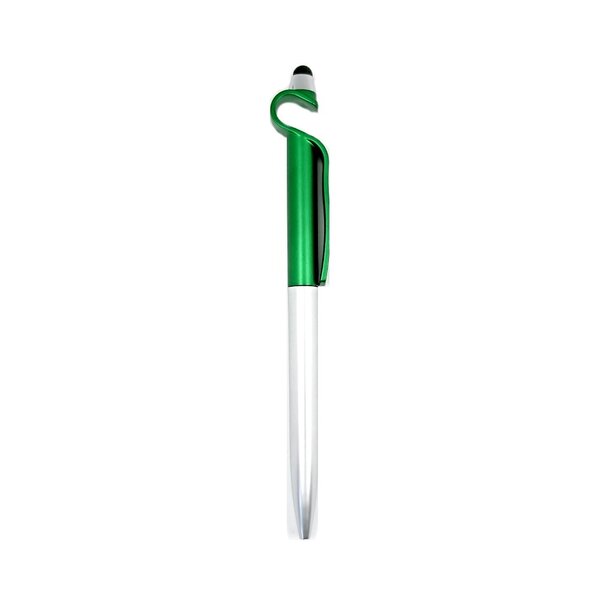 Stylo bille rétractable stylet repose smartphone - vert
