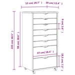 vidaXL Armoire roulante avec tiroirs MOSS gris bois de pin solide