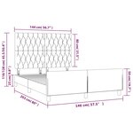vidaXL Cadre de lit avec tête de lit Crème 140x200 cm Tissu