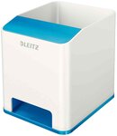 Pot à crayons Sound WOW Duo Colour, 2 compartiments, Bleu LEITZ