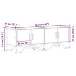 vidaXL Meuble TV sonoma gris 122x34x41 cm bois d'ingénierie