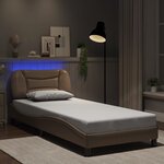 vidaXL Cadre de lit avec lumières LED cappuccino 90x200 cm similicuir