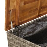 vidaXL Boîte de rangement de jardin gris résine tressée bois d'acacia