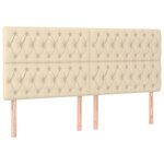 vidaXL Tête de lit à LED Crème 200x7x118/128 cm Tissu