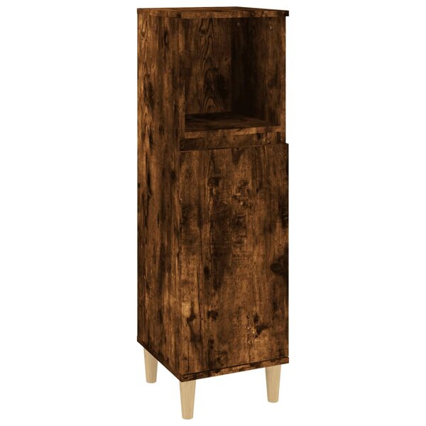 vidaXL Armoire de bain chêne fumé 30x30x100 cm bois d'ingénierie