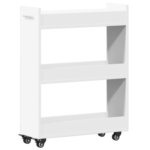 vidaXL Armoire avec roues blanc 60x22x79 cm bois d'ingénierie