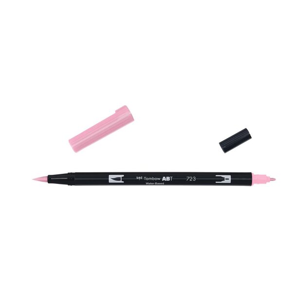 Feutre Dessin Double Pointe ABT Dual Brush Pen 723 rose x 6 TOMBOW